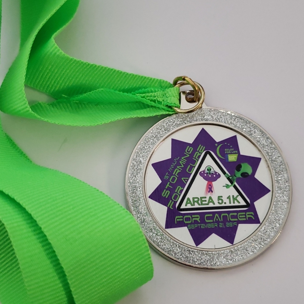 Stroming for a cure for cancer Area 5.1K medal RFL